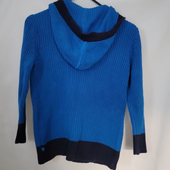 Ralph Lauren Hooded Exaggerated Collar Sweater Blue Cotton Small - Picture 2 of 5